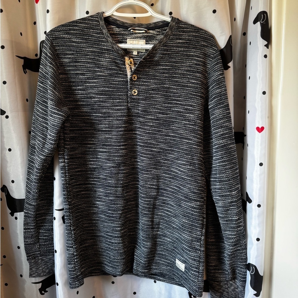 Frank & Oak Black and White Henley